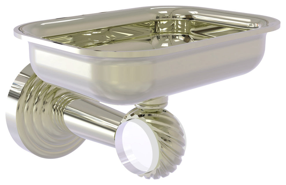 Pacific Beach Wall-Mount Soap Dish Holder with Twist Accents, Polished Nickel