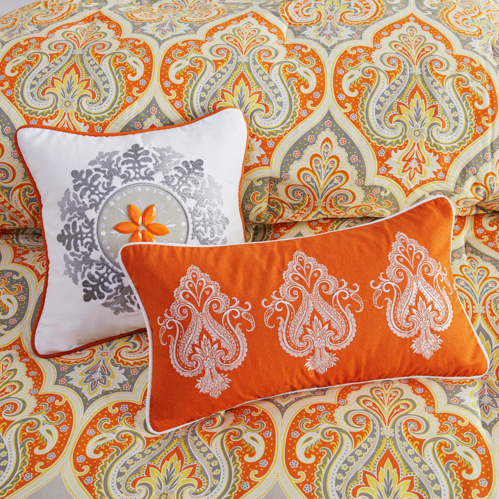 Madison Park Nisha Comforter Set in Orange