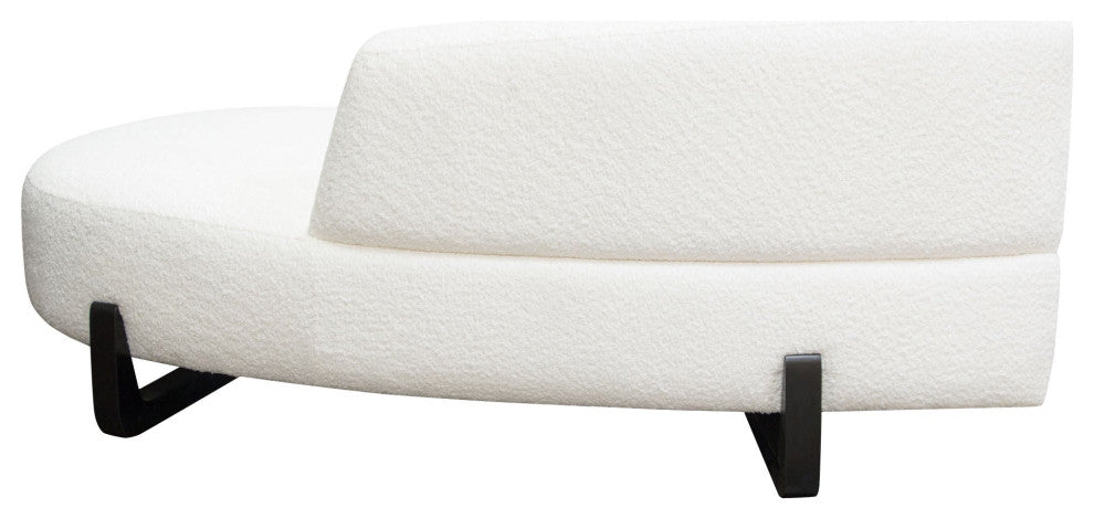 Vesper Curved Armless Right Chaise, White