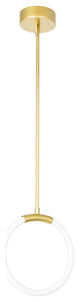 Hoops 1 Light LED Pendant With Satin Gold Finish