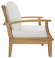 Modern Contemporary Outdoor Patio Teak Armchair, Natural Wood