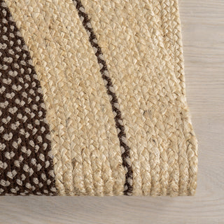 Cottage Oval Jute Area Rug, Dark Brown 10'x14'