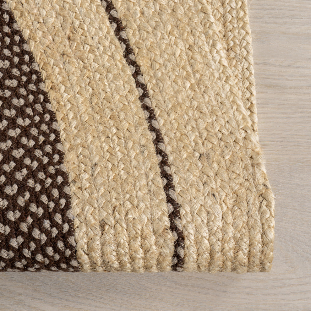 Cottage Oval Jute Area Rug, Dark Brown 10'x14'