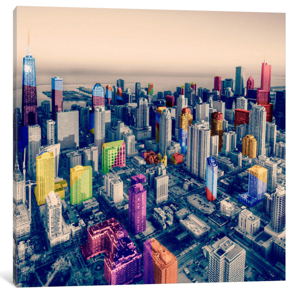 "Chicago City Pop Gallery" by iCanvas, 18x18x1.5"