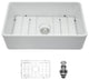 White Ceramic 30 in. Single Bowl Farmhouse Apron Kitchen Sink with Bottom Grid, 30"x20"