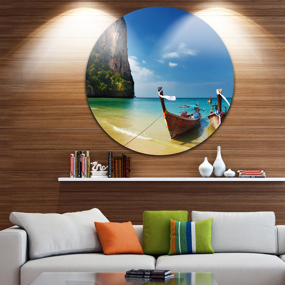 Andaman Sea Tropical Beach, Photography Round Wall Art, 11"