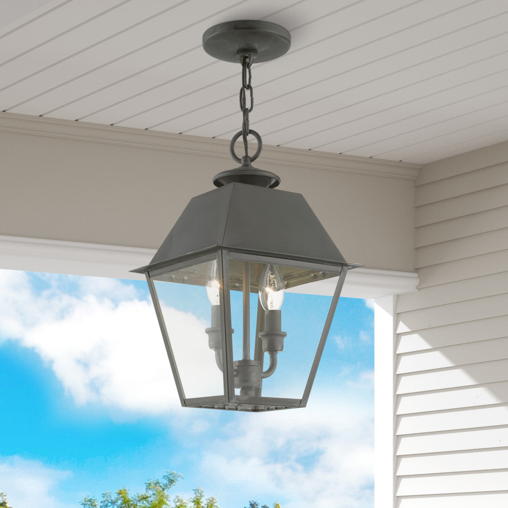 Wentworth 2 Light Charcoal Outdoor Medium Pendant Lantern