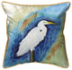 Betsy Drake Great Egret Right Large Indoor/Outdoor Pillow 18x18