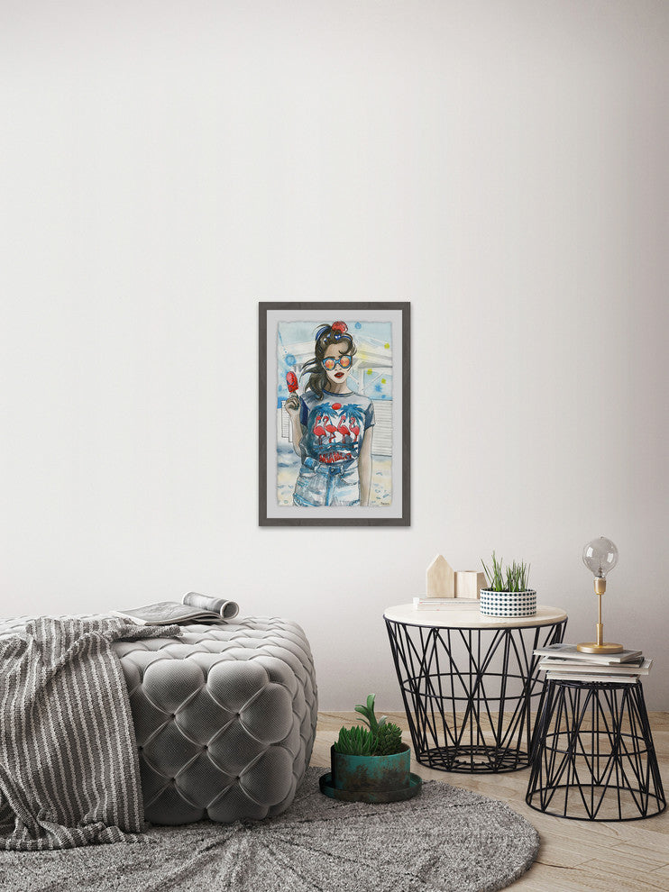"Popsicle Fashion" Framed Painting Print, 12"x18"