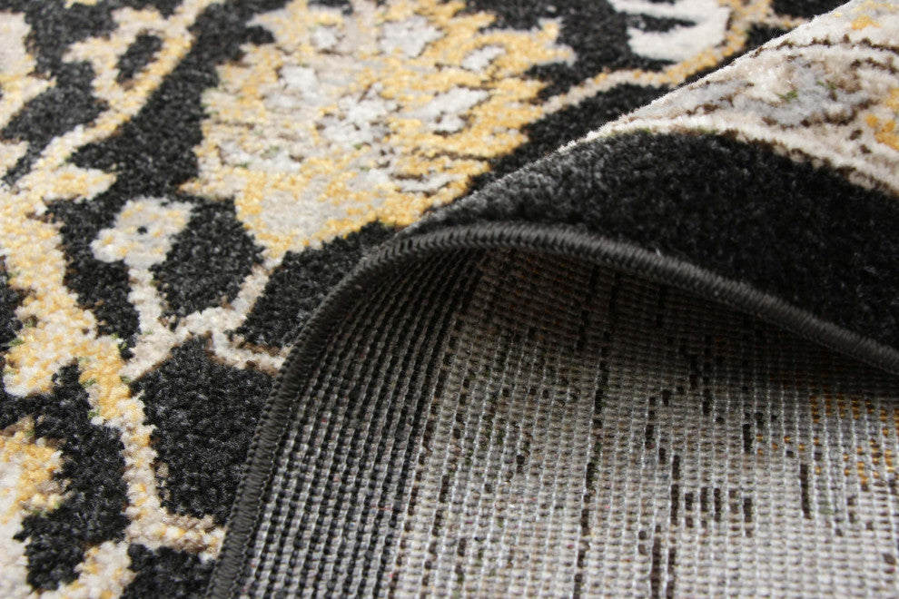 Aqua Legacy Area Rug, Black, 5'x7'