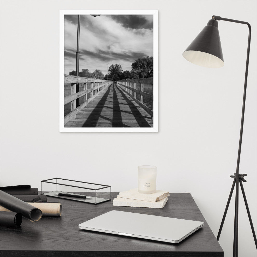 Follow the Lines Rural Landscape Framed Photo Paper Wall Art Prints, White, 16" X 20"