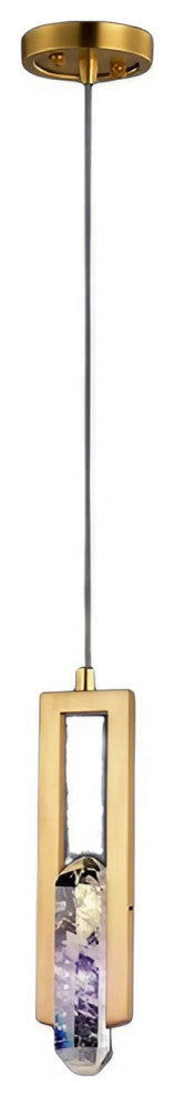 Finale Ligure | Postmodern Copper Crystal Pendant Lamp, 1 Light