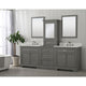 Milano Transitional Gray 96" Double Sink Bathroom Vanity Modular Set