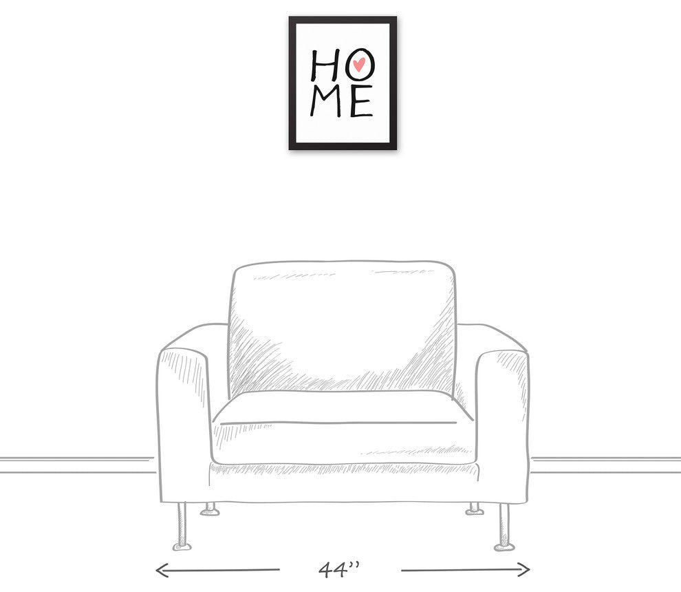 Home 11x14 Black Framed Canvas