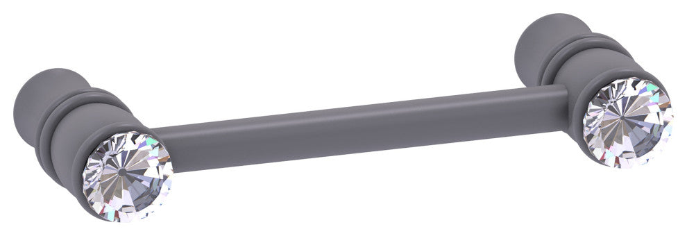 Carolina Crystal 3" Cabinet Pull, Matte Gray