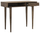 Transitional Desk, Tapered Legs & Unique Geometric Accented Drawer Front, Walnut