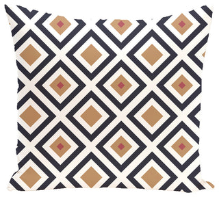 Diamond Mayhem Geometric Print Pillow, Caramel, 16"x16"