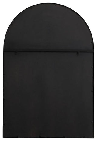 Elegant Decor Motif 47" x 32" Mid Century Metal Windowpane Frame Mirror in Black