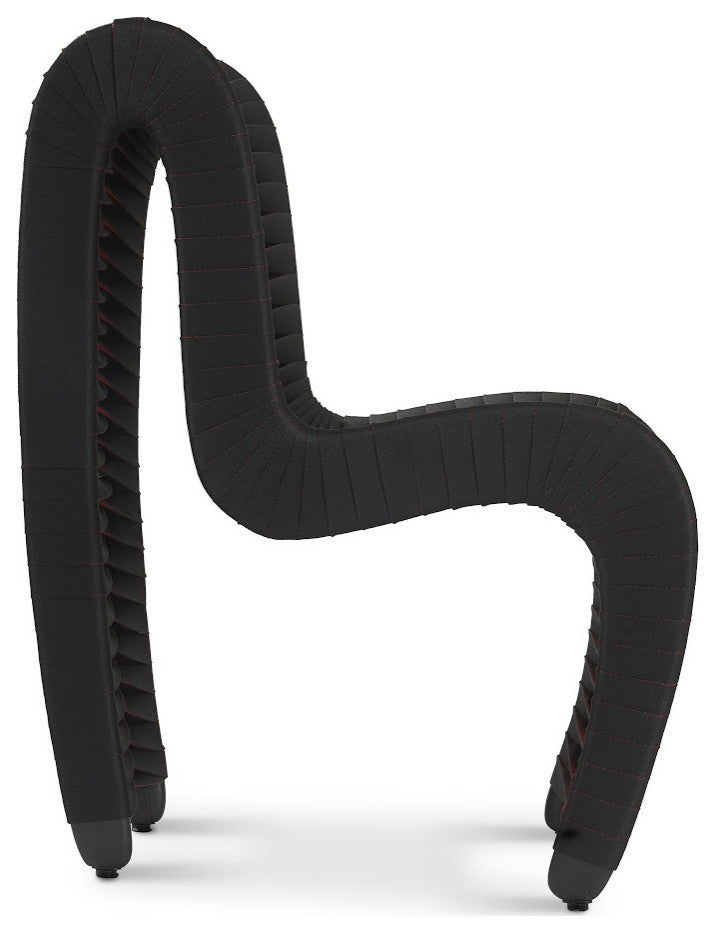 Seat Belt Dining Chair, Black and Red, Cotton