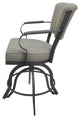 Miami Counter 26" or 30" Metal Bar Stool Wood Armrests - A Base, Portwood Ash -