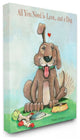 Stupell Industries Love And A Dog Funny Pet Cartoon Design, 16"x20" , Canvas
