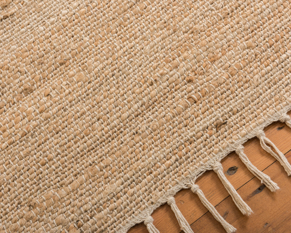 Natural Area Rugs 100% Natural Fiber Venice Jute Rectangular Rug, Beige, 6' X 9'