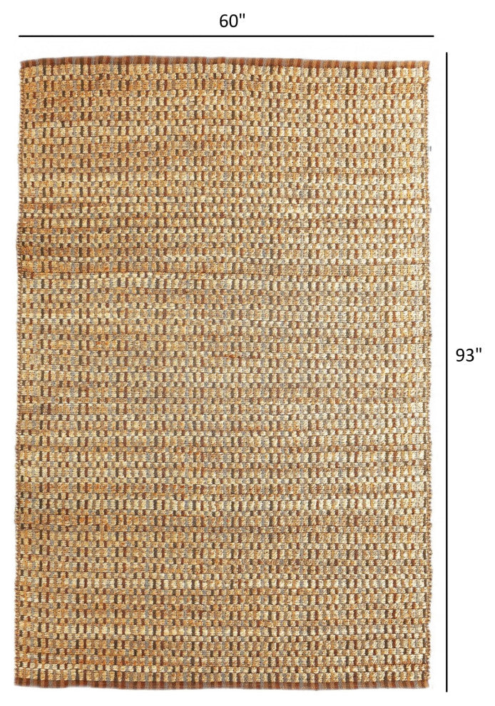 5" x 8" Tan Classic Interwoven Area Rug