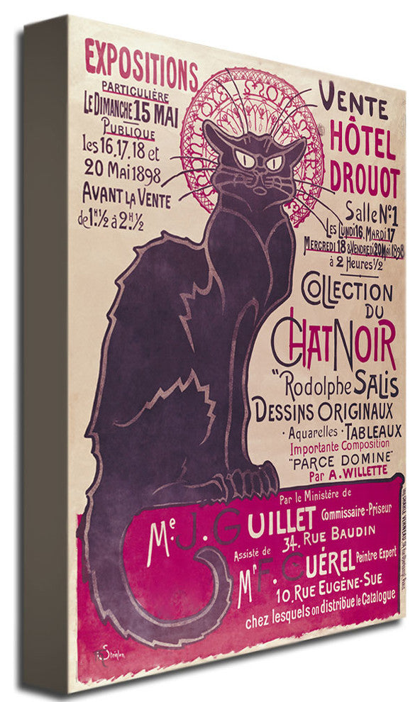 'Collection du Chat Noir' Canvas Art by Theophile Steinlen