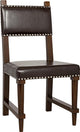Distressed Brown Leather Birch Chair