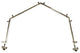 Florence 13/16" 4-Sided Bay Window Curtain Rod, Antique Brass