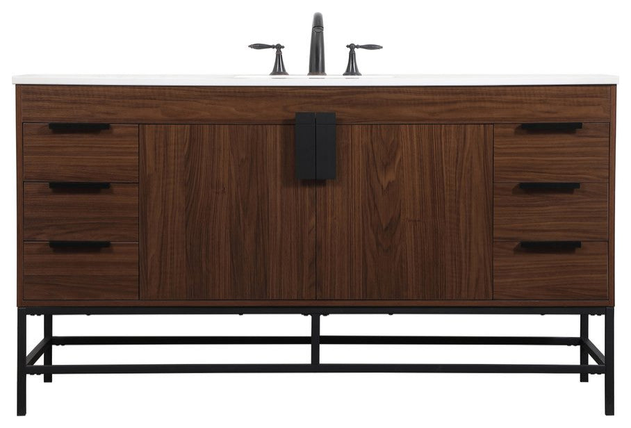 Home Living 22" Modern Walnut-Light Bathroom Vanity
