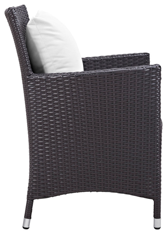 9 Piece Outdoor Dining Set, Faux Wicker Rattan, White