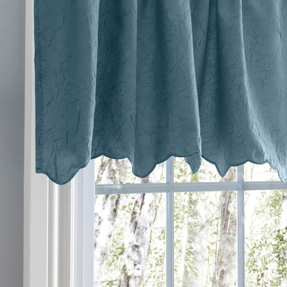 Portland Crushed Taffeta 48" x 15" Valance, Blue