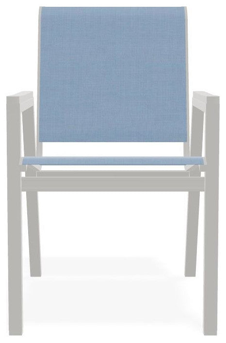 Bazza Sling Stackable Outdoor Dining Chair, Sky/Snow