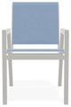 Bazza Sling Stackable Outdoor Dining Chair, Sky/Snow