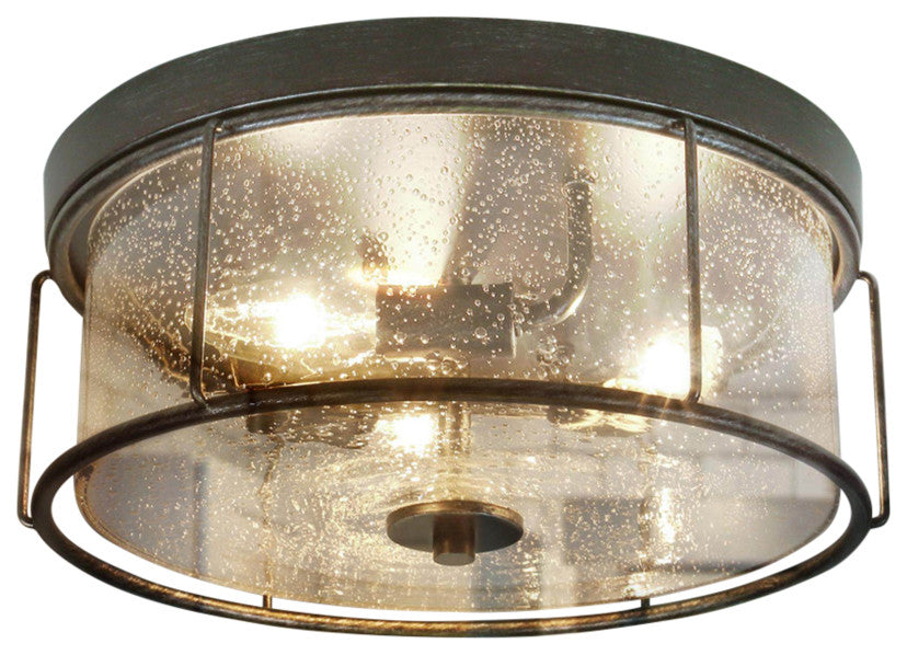 LNC 3-lights Modern and Brushed Black LED Flush Mount Ceiling lamp