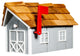 Cedar Shake Roof Standard Wood Mailbox, Light Gray & White