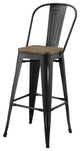 Bar Stool Chair Barstool, Set of 4, Wood, Metal, Black, Modern, Bar Pub Bistro