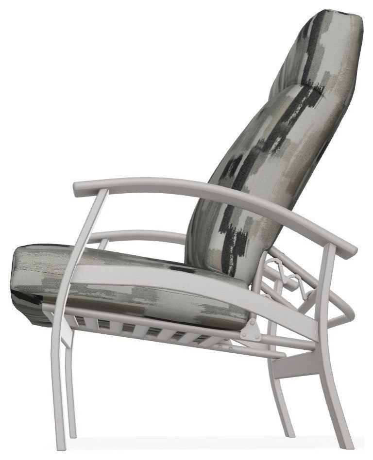 Belle Isle Cushion Outdoor Adjustable Back Chair, Dreamscape Seaglass/Warm Gray