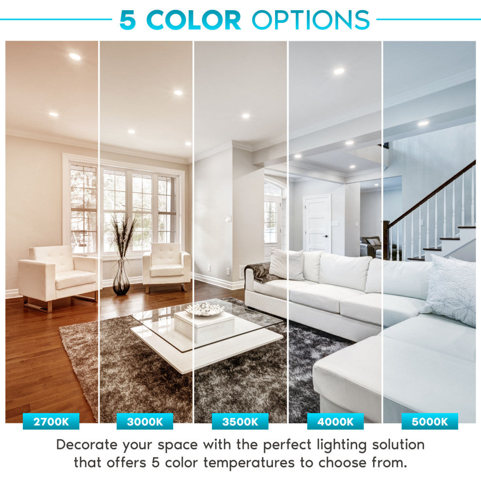 Luxrite 4" LED Recessed Can Light 14W 5 Color Option ETL 4 Pack