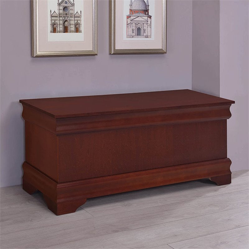 Coaster Pablo Traditional Rectangular Wood Cedar Chest Warm Brown