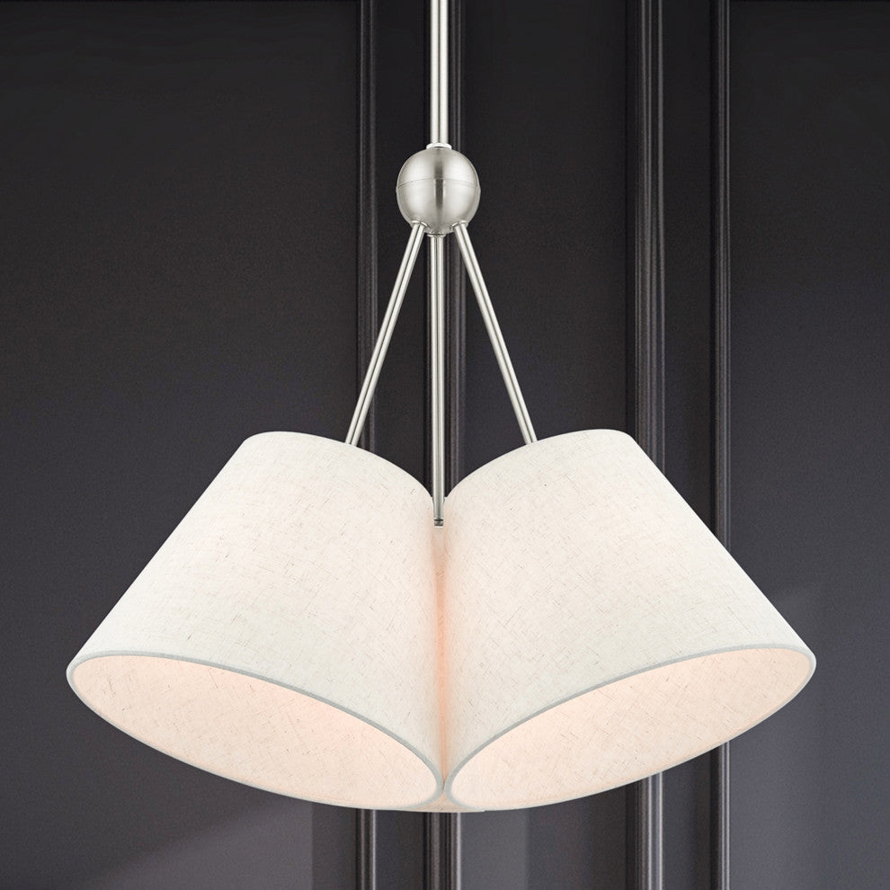 Livex Lighting Prato 3 Light Brushed Nickel Chandelier