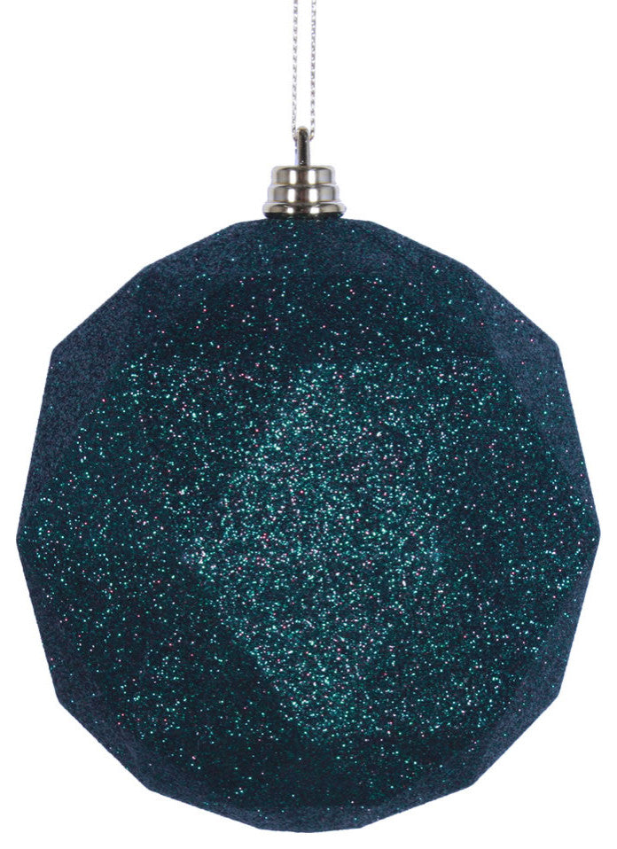 Vickerman M177474DG 6" Midnight Green Ball Ornament Featuring a Glitter Finish