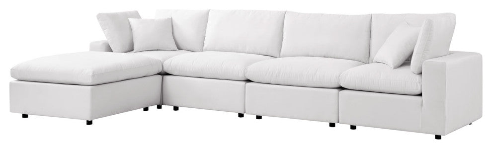 Modular Lounge Sectional Deep Sofa Set, White, Modern, Outdoor Hospitality