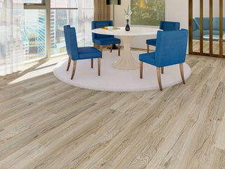 Backing Spc Durable Flooring Planks, Argent Ash 4Mmx7"X48", 20Mil Wear Layer