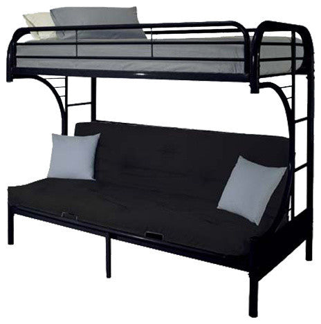Eclipse Futon Bunk Bed, Black, Twin Over Full