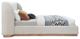 Jardin Boucle Fabric Full Bed, Cream, Queen