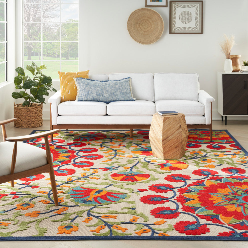 Nourison Aloha 9' x 12' Red/Multi Transitional Area Rug