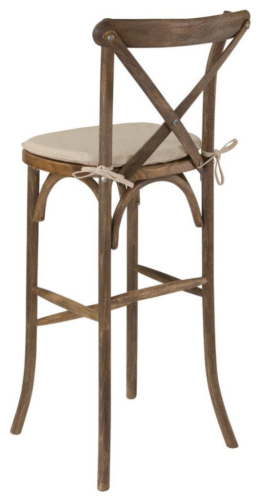 Saturn Contemporary 30 Bar Height Barstool in Brushed Stainless Steel...
