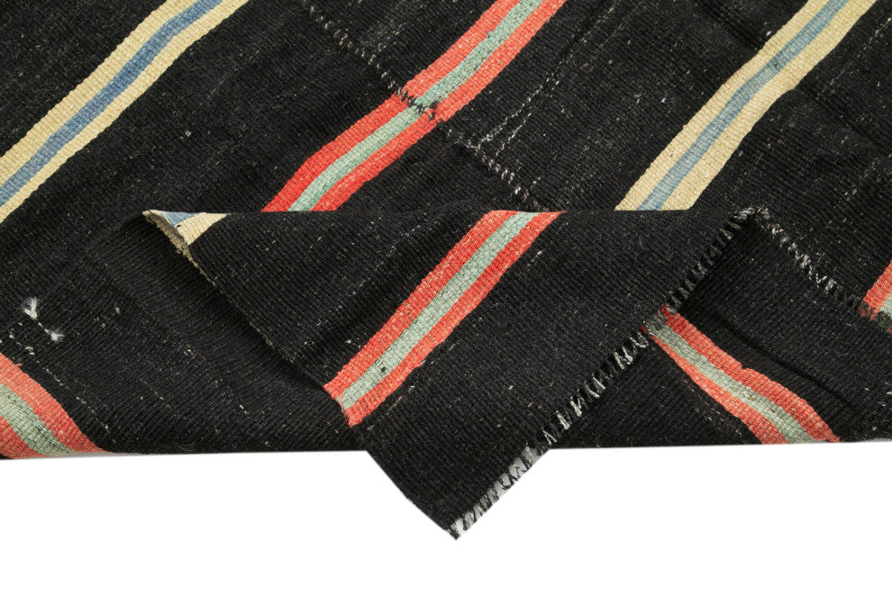 Rug N Carpet - Handmade Anatolian 6' 7'' x 12' 3'' Vintage Goat Hair Kilim Rug
